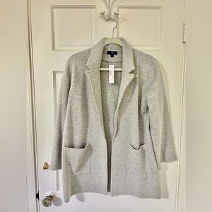 JCrew Sophie Open-Front Sweater Blazer, Large, Heather Gray, NWT
